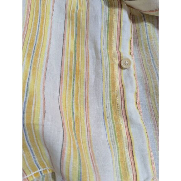 Tommy Bahama Men's Yellow Striped Long-Sleeve Linen Button-Front Shirt Size L - Picture 7 of 8